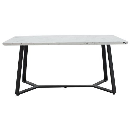 Tραπέζι Gemma pakoworld λευκό μαρμάρου-μαύρο 160x90x75εκ Model: 235-000020