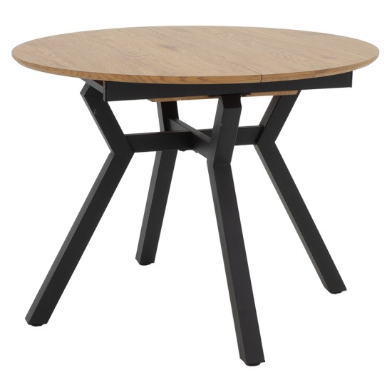 Tραπέζι Frances επεκτεινόμενο MDF sonoma-μαύρο 100-140x100x75εκ Tραπέζι Frances επεκτεινόμενο MDF sonoma-μαύρο 100-140x100x75εκ