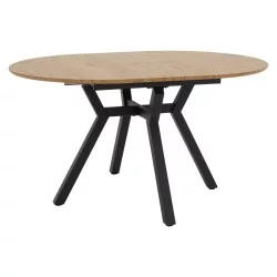 Tραπέζι Frances  επεκτεινόμενο MDF sonoma-μαύρο 100-140x100x75εκ