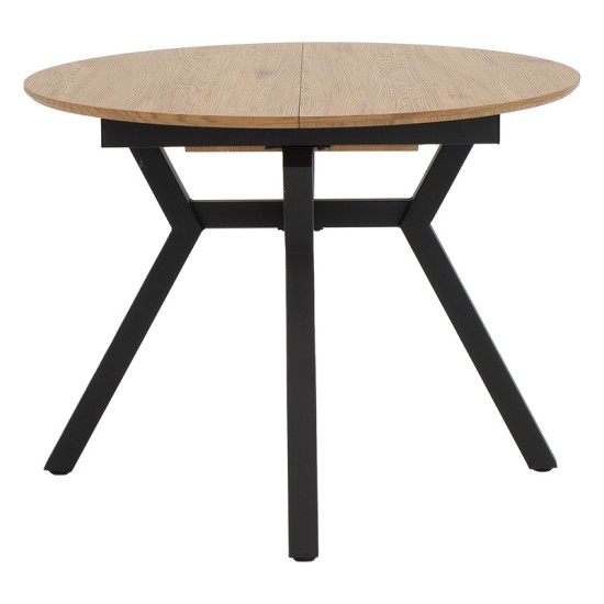 Tραπέζι Frances επεκτεινόμενο MDF sonoma-μαύρο 100-140x100x75εκ Tραπέζι Frances επεκτεινόμενο MDF sonoma-μαύρο 100-140x100x75εκ