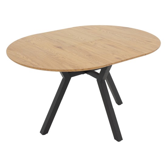 Tραπέζι Frances επεκτεινόμενο MDF sonoma-μαύρο 100-140x100x75εκ Tραπέζι Frances επεκτεινόμενο MDF sonoma-μαύρο 100-140x100x75εκ
