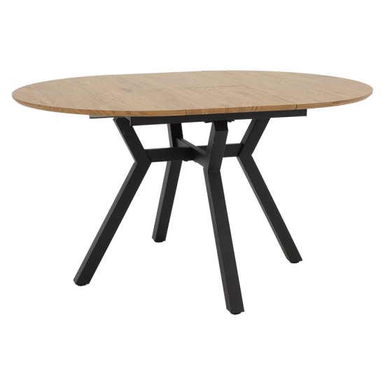 Tραπέζι Frances επεκτεινόμενο MDF sonoma-μαύρο 100-140x100x75εκ Tραπέζι Frances επεκτεινόμενο MDF sonoma-μαύρο 100-140x100x75εκ