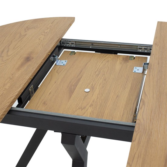 Tραπέζι Frances επεκτεινόμενο MDF sonoma-μαύρο 100-140x100x75εκ Tραπέζι Frances επεκτεινόμενο MDF sonoma-μαύρο 100-140x100x75εκ