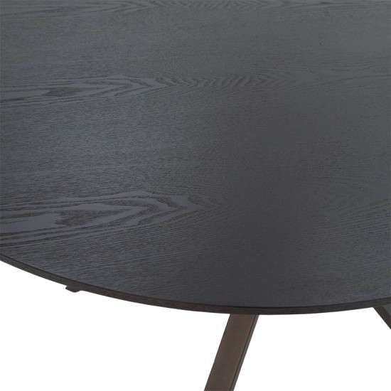 Tραπέζι Cerco MDF μαύρο Φ120x75εκ Tραπέζι Cerco MDF μαύρο Φ120x75εκ