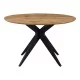 Τραπέζι Toda  mdf σε sonoma απόχρωση με μαύρα μεταλλικά πόδια Φ120x75εκ