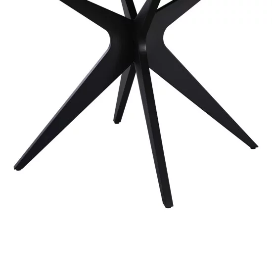 Τραπέζι Toda  mdf σε sonoma απόχρωση με μαύρα μεταλλικά πόδια Φ120x75εκ