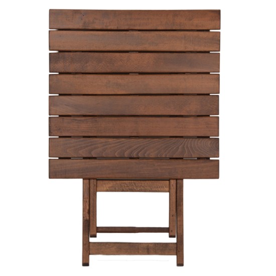 Τραπέζι Retto pakoworld μασίφ ξύλο οξιάς καρυδί εμποτισμού 45x45x48εκ Model: 237-000012