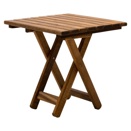 Τραπέζι Retto pakoworld μασίφ ξύλο οξιάς καρυδί εμποτισμού 45x45x48εκ Model: 237-000012
