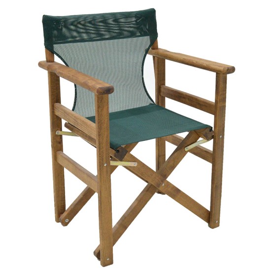 Καρέκλα-πολυθρόνα σκηνοθέτη Retto pakoworld μασίφ ξύλο οξιάς καρυδί-πανί κυπαρισσί Model: 237-000019