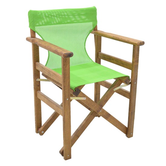 Καρέκλα-πολυθρόνα σκηνοθέτη Retto pakoworld μασίφ ξύλο οξιάς καρυδί-πανί λαχανί Model: 237-000021