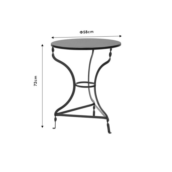 Τραπέζι Noah  μεταλλικό μπλε Φ58x72εκ Model: 243-000010