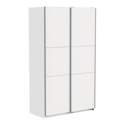 Ντουλάπα ρούχων Kawen  δίφυλλη με συρόμενες πόρτες λευκό 116.5x60x203εκ