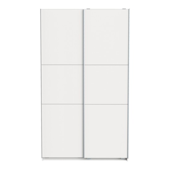 Ντουλάπα ρούχων Kawen  δίφυλλη με συρόμενες πόρτες λευκό 116.5x60x203εκ