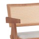 Σκαμπό bar Winslow  ξύλο rubberwood ανοικτό καρυδί-pvc rattan φυσικό-ύφασμα γκρι