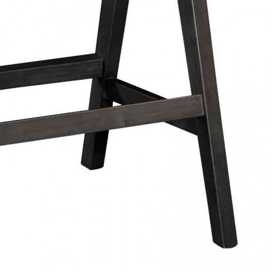 Σκαμπό bar Winslow ξύλο rubberwood μαύρο-pvc rattan φυσικό-ύφασμα γκρι Σκαμπό bar Winslow ξύλο rubberwood μαύρο-pvc rattan φυσικό-ύφασμα γκρι
