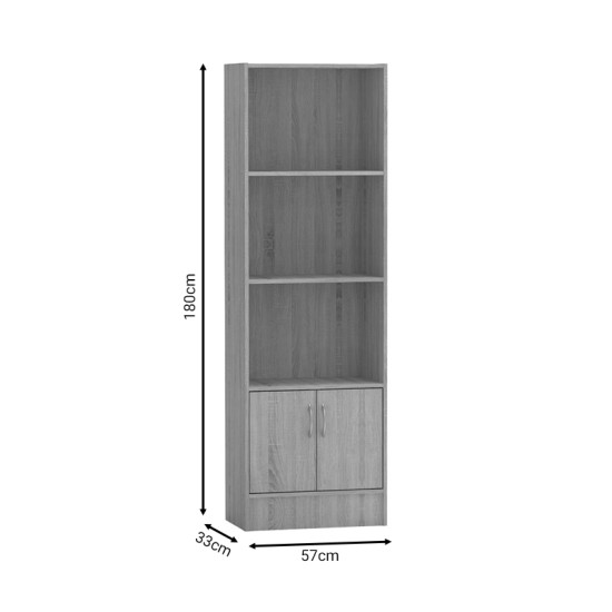 Βιβλιοθήκη Negan  sonoma μελαμίνης 57x33x180εκ Model: 248-000018