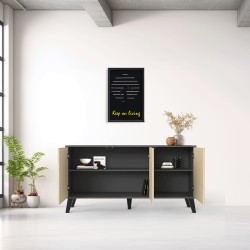 Μπουφές Billie  ανθρακί-sonoma 149x40x77εκ