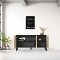 Μπουφές Billie  ανθρακί-sonoma 149x40x77εκ