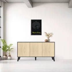 Μπουφές Billie  ανθρακί-sonoma 149x40x77εκ