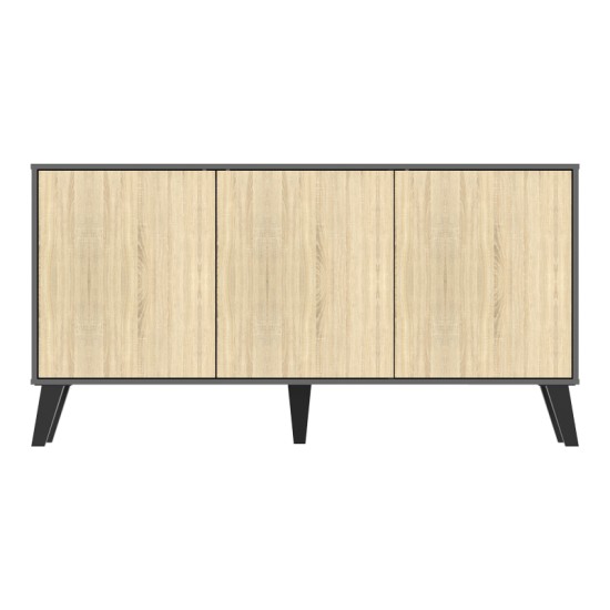 Μπουφές Billie  ανθρακί-sonoma 149x40x77εκ