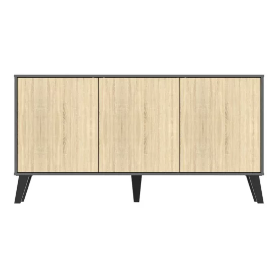 Μπουφές Billie  ανθρακί-sonoma 149x40x77εκ