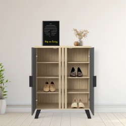 Παπουτσοθήκη-ντουλάπι Shoby  ανθρακί-sonoma 70.5x30x91εκ