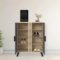 Παπουτσοθήκη-ντουλάπι Shoby  ανθρακί-sonoma 70.5x30x91εκ