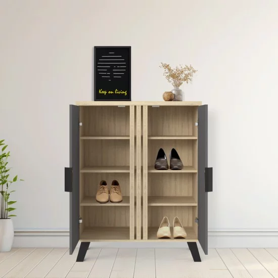 Παπουτσοθήκη-ντουλάπι Shoby  ανθρακί-sonoma 70.5x30x91εκ