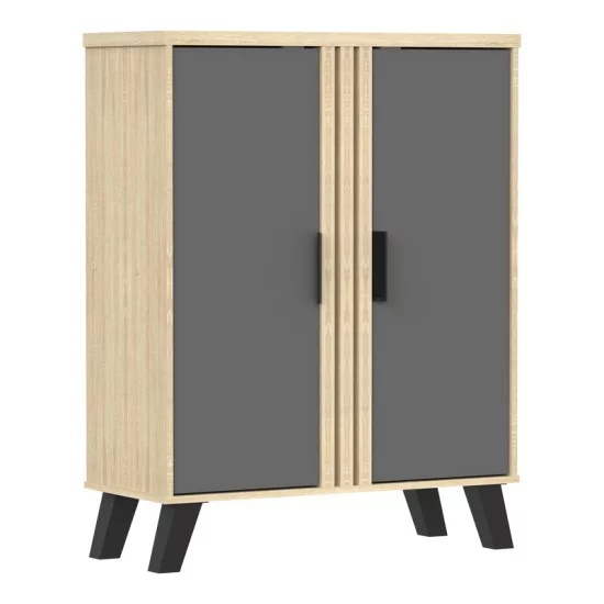 Παπουτσοθήκη-ντουλάπι Shoby  ανθρακί-sonoma 70.5x30x91εκ