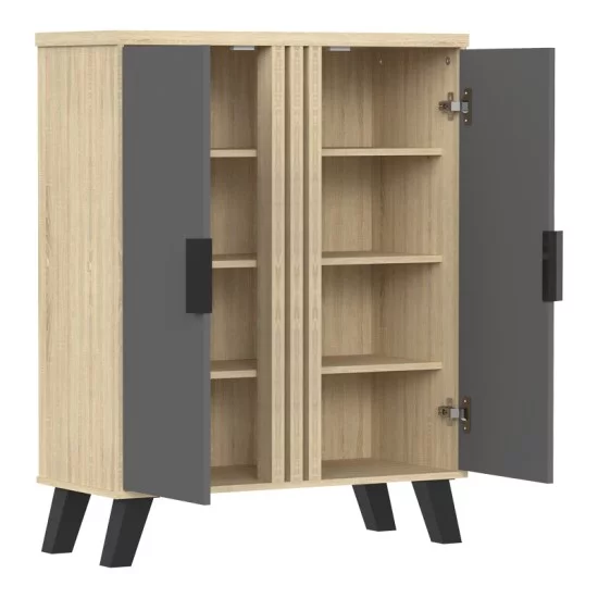 Παπουτσοθήκη-ντουλάπι Shoby  ανθρακί-sonoma 70.5x30x91εκ