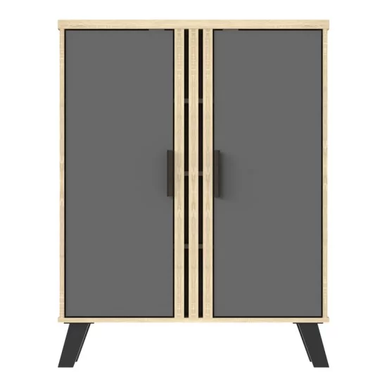 Παπουτσοθήκη-ντουλάπι Shoby  ανθρακί-sonoma 70.5x30x91εκ