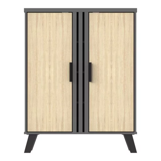 Παπουτσοθήκη-ντουλάπι Shoby  sonoma-ανθρακί 70.5x30x91εκ