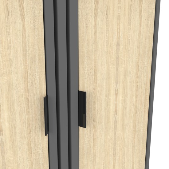 Παπουτσοθήκη-ντουλάπι Shoby  sonoma-ανθρακί 70.5x30x91εκ