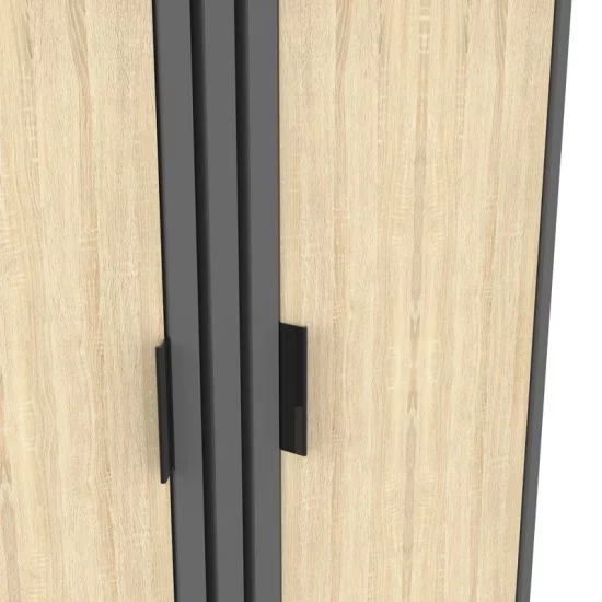 Παπουτσοθήκη-ντουλάπι Shoby  sonoma-ανθρακί 70.5x30x91εκ