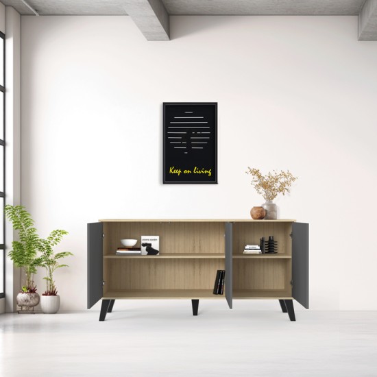 Μπουφές Billie  sonoma-ανθρακί149x40x77εκ