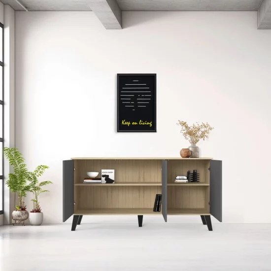 Μπουφές Billie  sonoma-ανθρακί149x40x77εκ