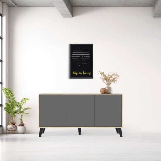 Μπουφές Billie  sonoma-ανθρακί149x40x77εκ