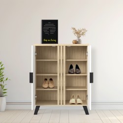 Παπουτσοθήκη-ντουλάπι Shoby  λευκό-sonoma 70.5x30x91εκ