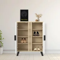 Παπουτσοθήκη-ντουλάπι Shoby  λευκό-sonoma 70.5x30x91εκ