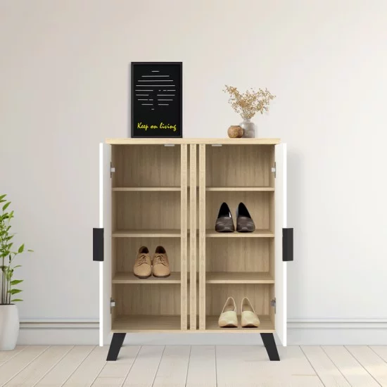 Παπουτσοθήκη-ντουλάπι Shoby  λευκό-sonoma 70.5x30x91εκ