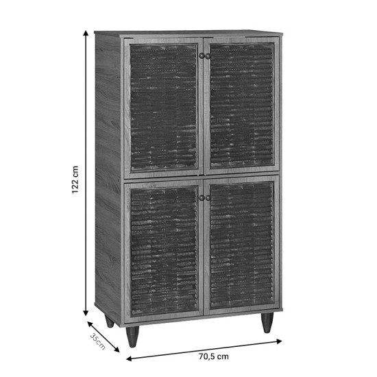 Παπουτσοθήκη-ντουλάπι Ronan  χρώμα φυσικό 70.5x35x122εκ Model: 249-000017