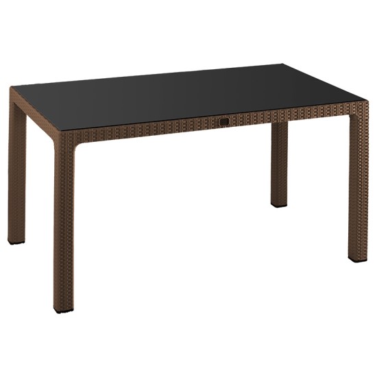 Τραπέζι Explore pakoworld με UV protection PP καφέ 150x90x73.5εκ Model: 253-000029