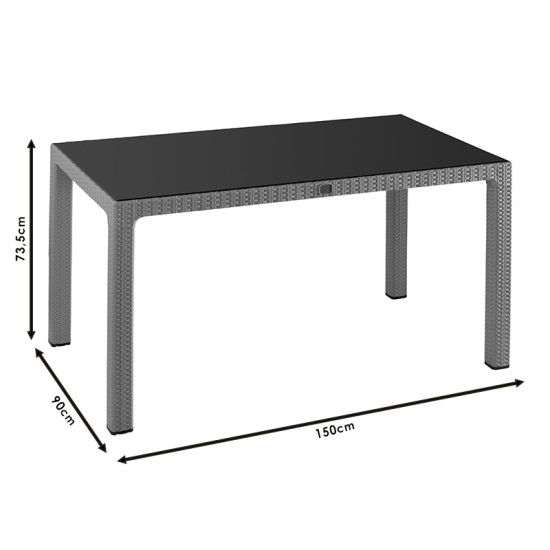 Τραπέζι Explore  με UV protection PP cappucino 150x90x73.5εκ