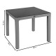 Τραπέζι Explore pakoworld με UV protection PP καφέ 90x90x73.5εκ Model: 253-000031