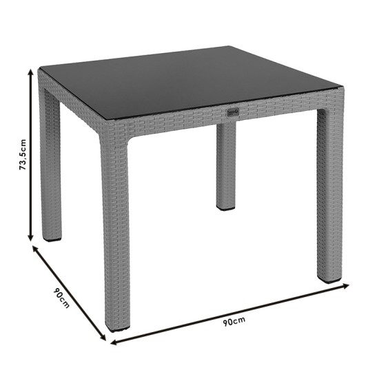 Τραπέζι Explore pakoworld με UV protection PP cappucino 90x90x73.5εκ Model: 253-000032