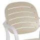 Πολυθρόνα Gentle pakoworld PP λευκό-cappucino Model: 253-000047