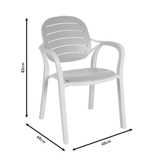 Πολυθρόνα Gentle pakoworld PP λευκό-cappucino Model: 253-000047