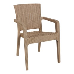 Τραπεζαρία Icon-Halcyon  σετ 5τεμ PP σε cappuccino απόχρωση