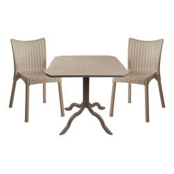 Τραπεζαρία Icon-Confident  σετ 3τεμ PP σε cappuccino απόχρωση