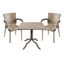 Τραπεζαρία Icon-Festive  σετ 3τεμ PP σε cappuccino απόχρωση